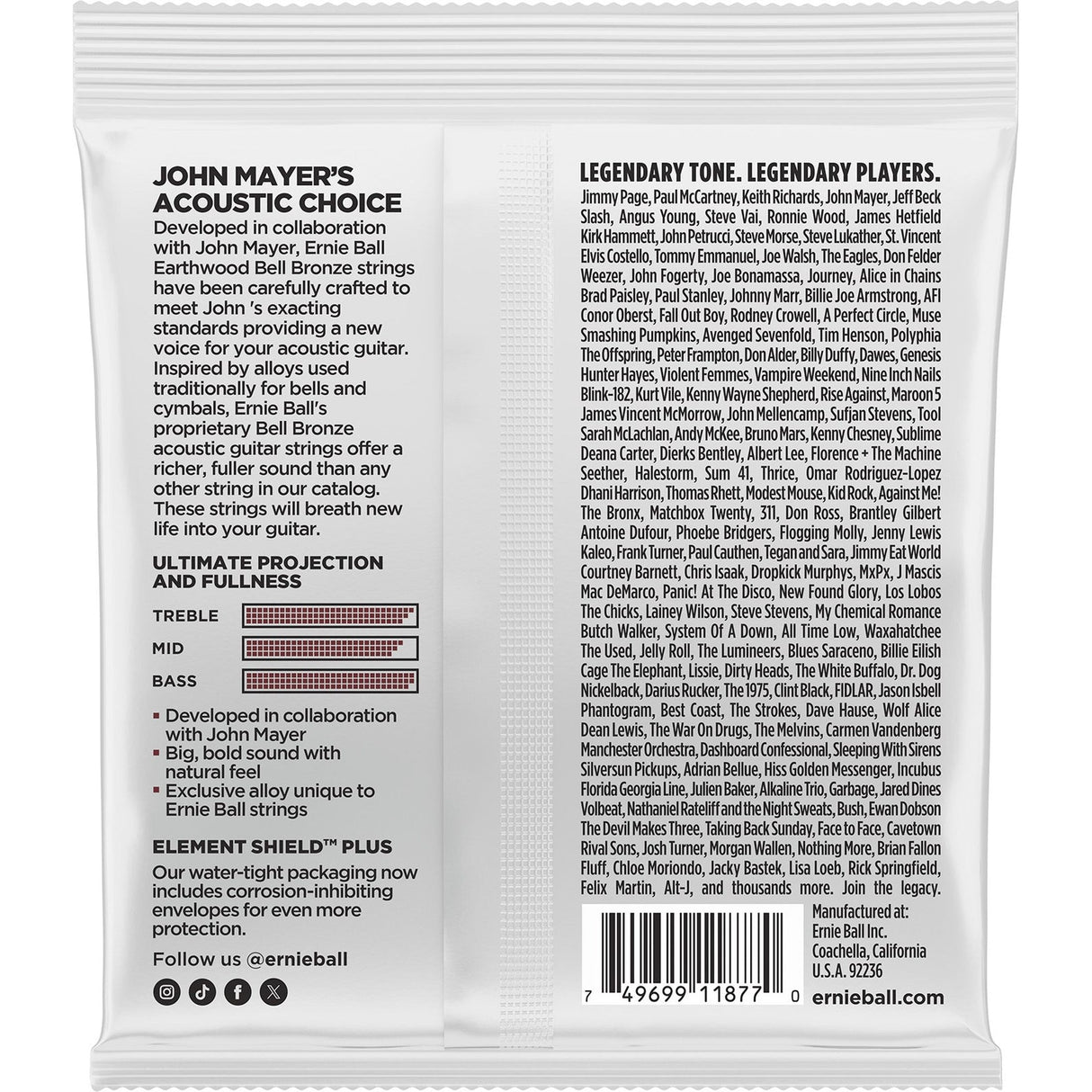 Ernie Ball 2346 Earthwood Bell Bronze Akoestische Gitaarsnaren Medium Light 12–54