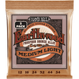 Ernie Ball 3546 Earthwood Fosforbrons Akoestische Gitaarsnaren Medium Light 12–54 3-Pack