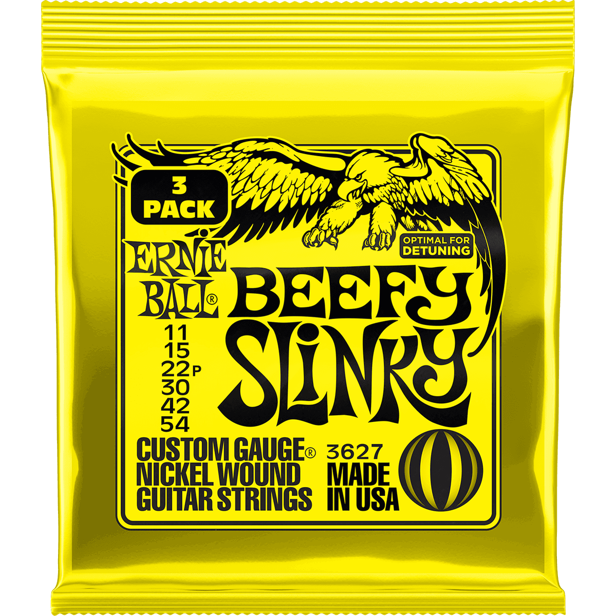 Ernie Ball 3627 Beefy Slinky elektrische gitaarsnaren 3-pack 011-054