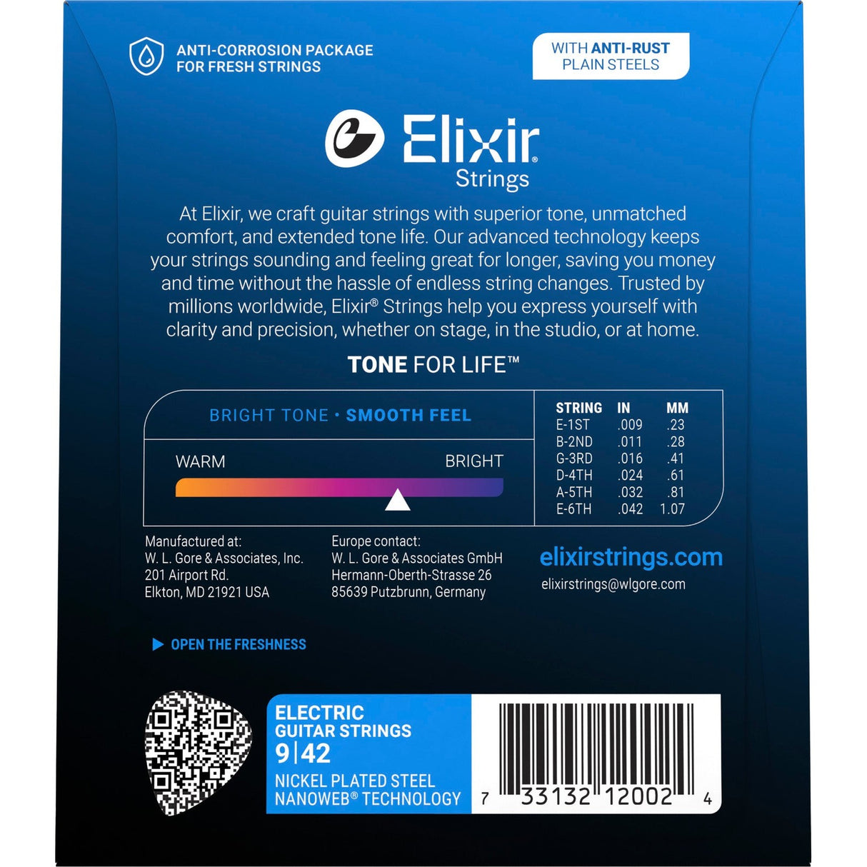 Elixir 12002 Nanoweb elektrische gitaarsnaren Extra Light 009-042