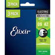 Elixir 16550 Nanoweb elektrische gitaarsnaren 3-Pack Super Light 009-042