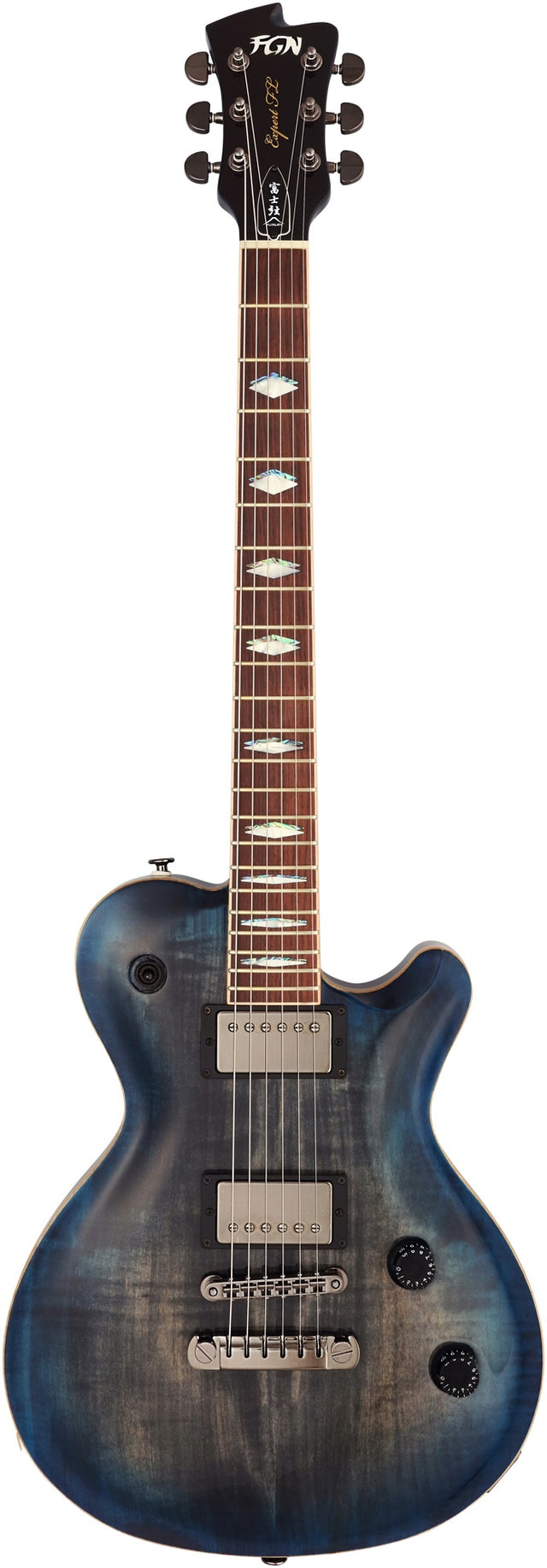 FGN Expert Flame elektrische gitaar Blue Planet Burst, Exotic Maple Top, 22 frets, met koffer
