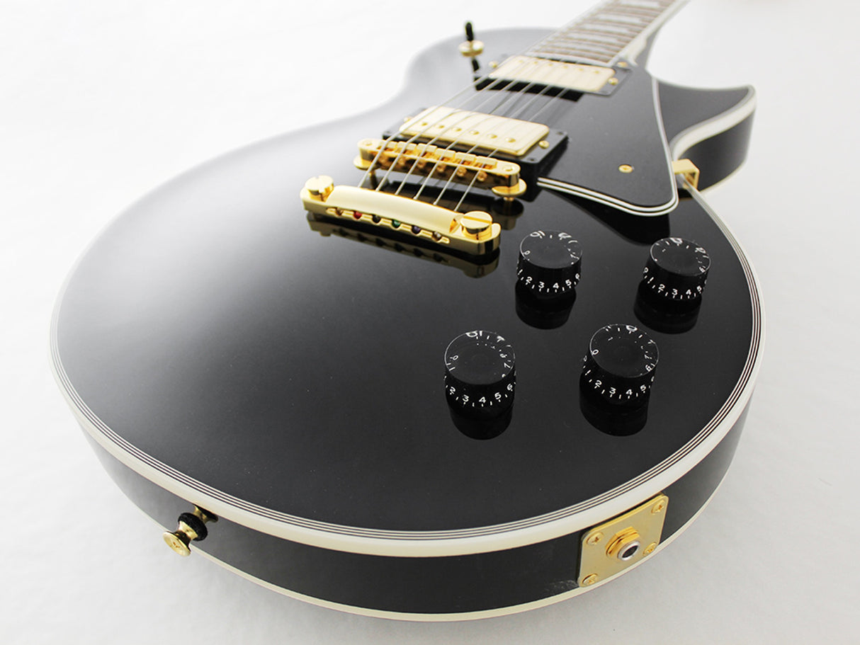 FGN Neo Classic LC10 elektrische gitaar Black, Alnico 5 humbuckers, gouden hardware, met gigbag