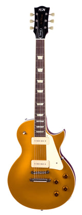 FGN Neo Classic LS11 elektrische gitaar Antique Gold, P90 pickups, 22 frets, met gigbag