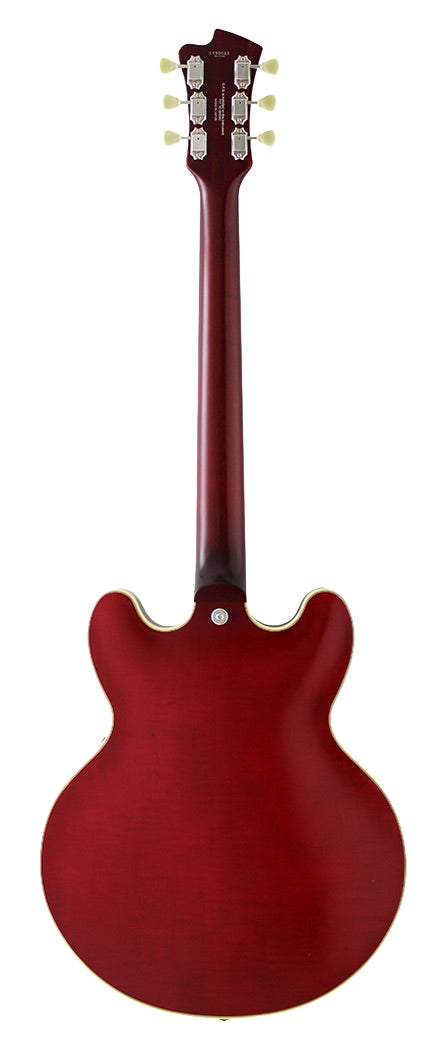 FGN Masterfield Semi HH elektrische gitaar Cherry, Flamed Maple Top, Alnico 3 humbuckers, met koffer