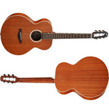 Flight PIXI MAH Reisgitaar met Massief Mahonie Bovenblad Natural Satin