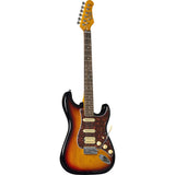 EKO ST350 SB elektrische gitaar sunburst, HSS pickups, 22 frets, laurier toets, vibrato