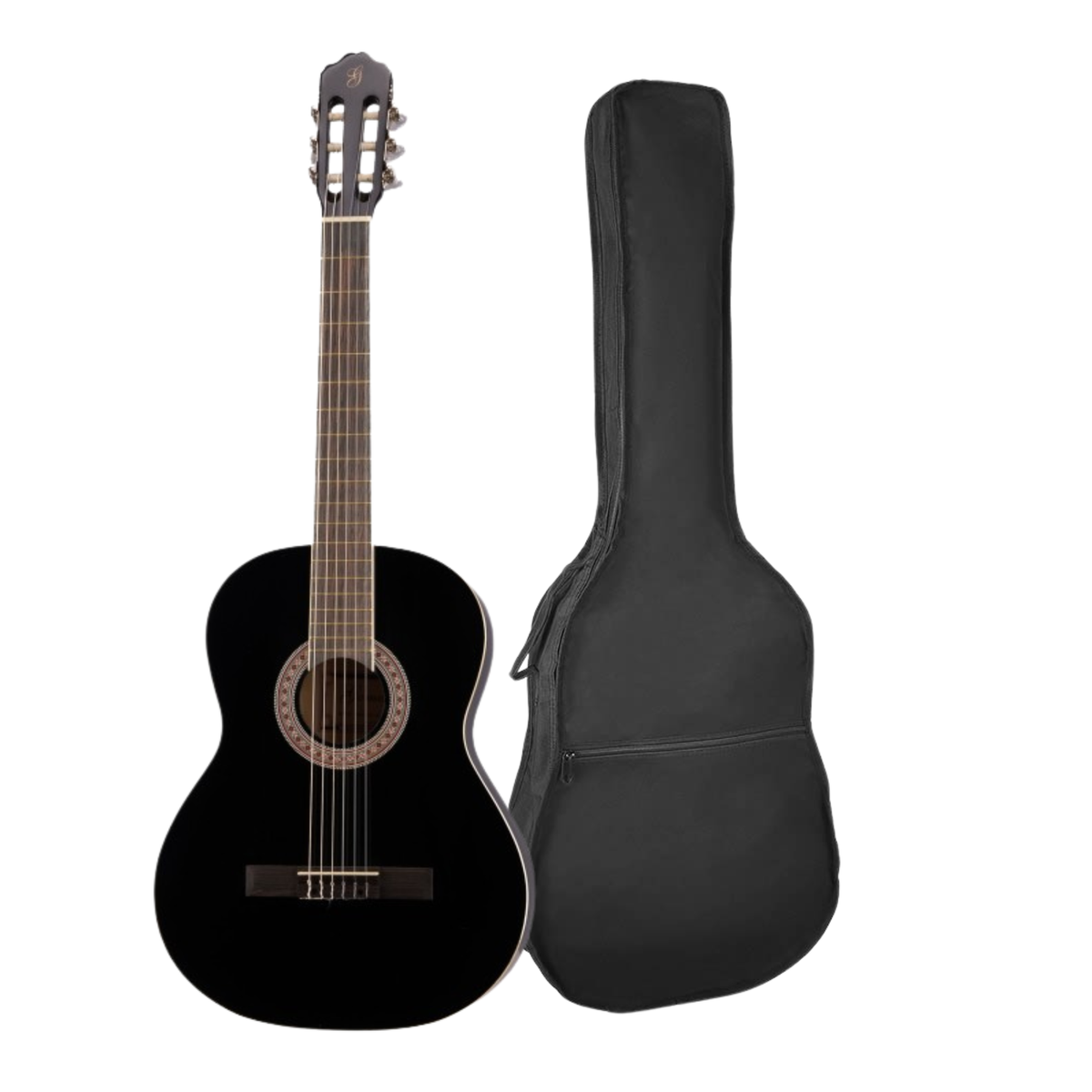 Gomez 036 Klassieke Gitaar 3/4 Black Hoogglans met Tas