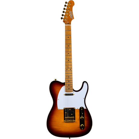 JET JT-600 BS G T-style Elektrische Gitaar HS Mahonie Body Flame Maple Top Tobacco Burst Gouden Hardware