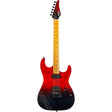 JET JS-1000 Vulcano S-style Elektrische Gitaar HH Flame Maple Top Roasted Maple Transparant Rood