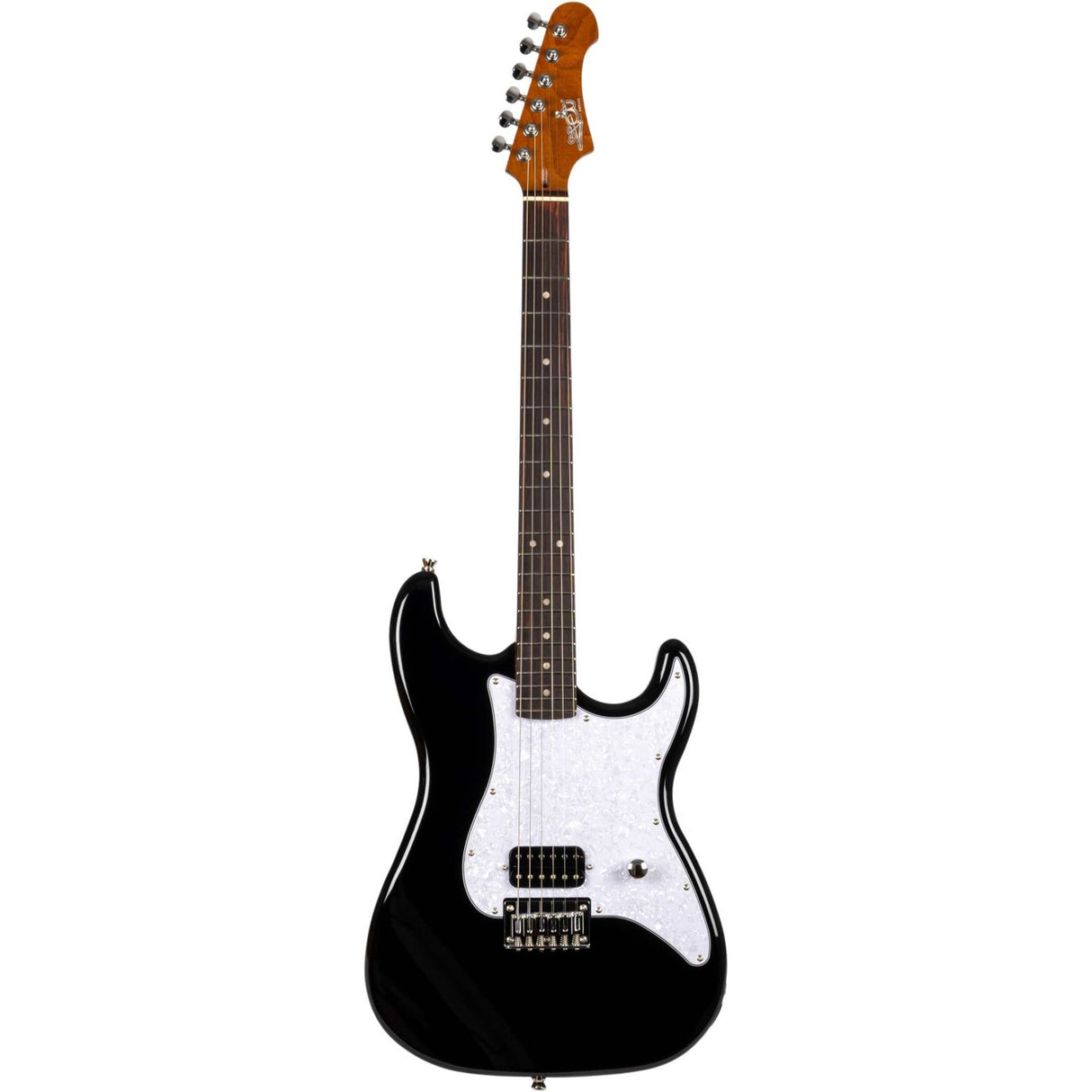 JET JS-400 HT BK S-style Elektrische Gitaar Humbucker Hardtail Rosewood Toets Zwart