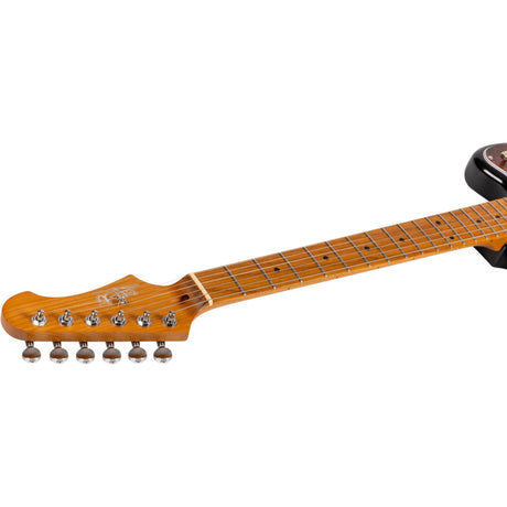 JET JJ-300 P90 BK Offset Elektrische Gitaar Dual P90 Tremolo Roasted Maple Zwart