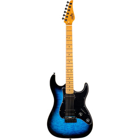 JET JS-450 BLB S-style Elektrische Gitaar HH Tremolo Rosewood Toets Blue Burst