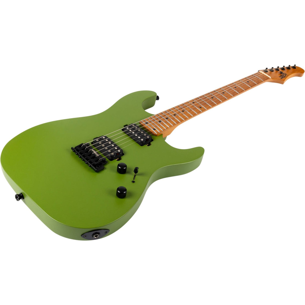 JET JS-500 MGR S-style Elektrische Gitaar HH Wilkinson Tremolo Roasted Maple Toets Mat Groen