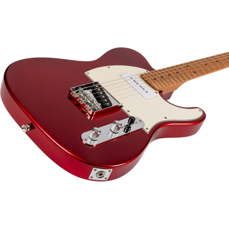 JET JT-300 CAR P90 T-style Elektrische Gitaar P90 + Single Coil Vaste Brug Roasted Maple Toets Candy Apple Red