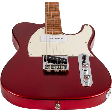 JET JT-300 CAR P90 T-style Elektrische Gitaar P90 + Single Coil Vaste Brug Roasted Maple Toets Candy Apple Red