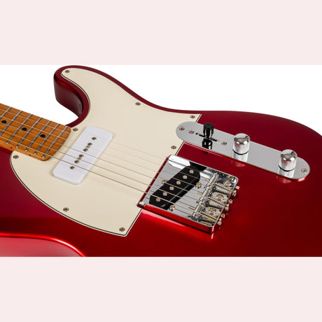 JET JT-300 CAR P90 T-style Elektrische Gitaar P90 + Single Coil Vaste Brug Roasted Maple Toets Candy Apple Red
