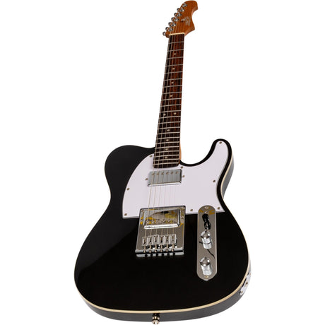 JET JT-350 BKM H T-style Elektrische Gitaar HH Alnico Locking Tuners Rosewood Toets Metallic Zwart