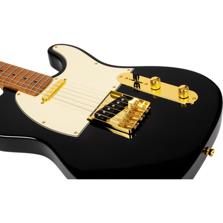 JET JT-300 BK G T-Style Elektrische Gitaar - Zwart met Gouden Hardware