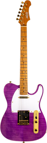 JET JT-600 PP G T-Style Elektrische Gitaar - Purple met Gouden Hardware