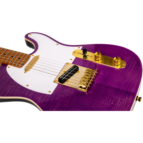JET JT-600 PP G T-Style Elektrische Gitaar - Purple met Gouden Hardware