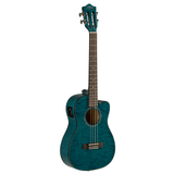 LANIKAI LKUQMBLCEB Baritonukelele, Quilted Maple Serie, Blue, Cutaway, Preamp, So