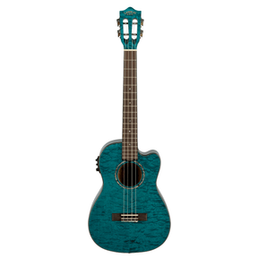 LANIKAI LKUQMBLCEB Baritonukelele, Quilted Maple Serie, Blue, Cutaway, Preamp, So
