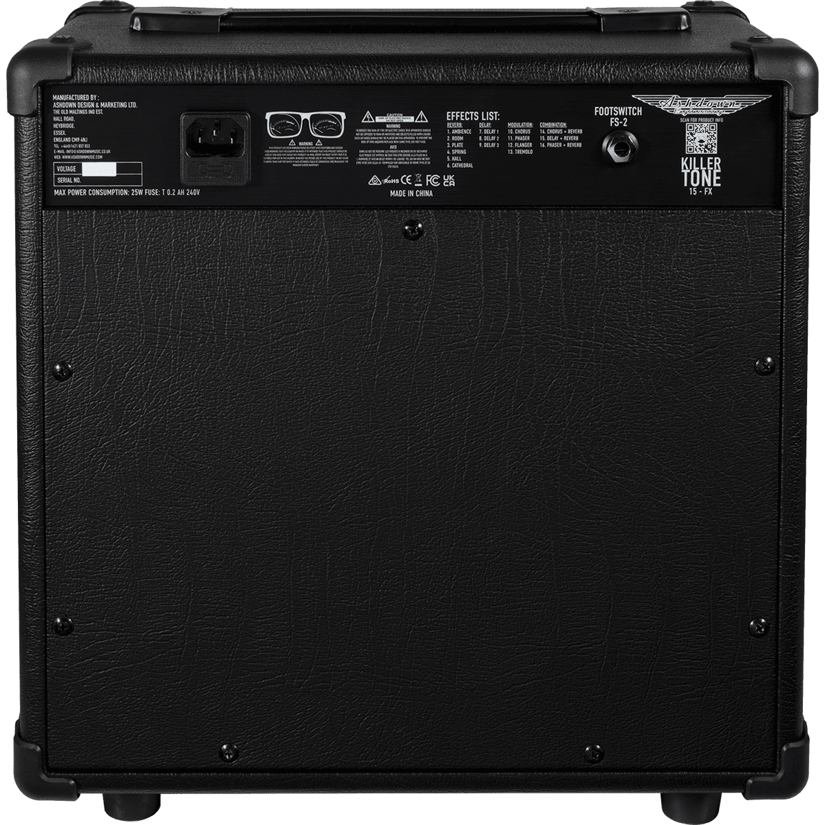 Ashdown KT-15FX Gitaar Combo Versterker 15W met 16 Effecten en Reverb – Zwart