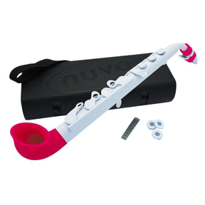 NUVO jSAX 2.0 wit-roze saxofoon in C lichtgewicht met kunststof rieten kindersaxofoon