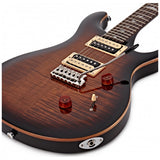PRS SE Custom 24 Black Gold Burst Electric Guitar with Flame Maple Top including Gig Bag