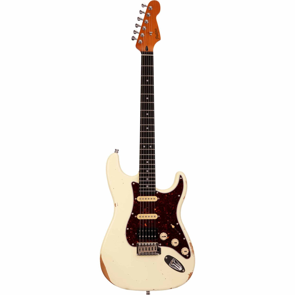 Patina PS-7 OW R S-style Elektrische Gitaar HSS Alnico V Nitro Relic Paulownia Body Roasted Maple Hals Olympic White