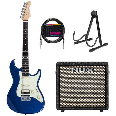 Sire S1 S-Style Dark Navy + NUX Mighty-8 MK2 Versterker