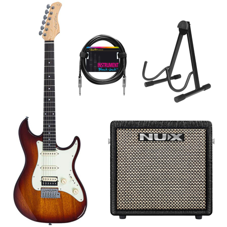 Sire S1 ST-Style Elektrische Gitaar Tobacco Sunburst + NUX Mighty-8 MK2 Versterker