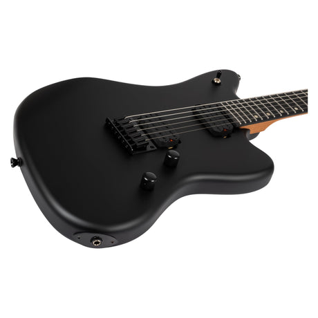 Spira J-400 MBK Offset Elektrische Gitaar HH Villain Humbuckers Roasted Poplar Ebony Tech Satin