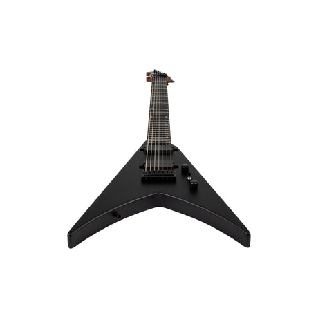 Spira V-407 MBK V-Style 7-Snarige Elektrische Gitaar HH Villain Humbuckers Roasted Poplar Satin Black