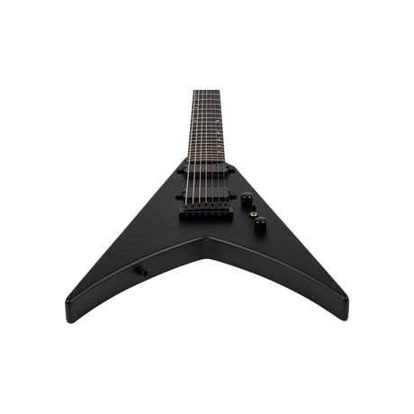 Spira V-407 MBK V-Style 7-Snarige Elektrische Gitaar HH Villain Humbuckers Roasted Poplar Satin Black