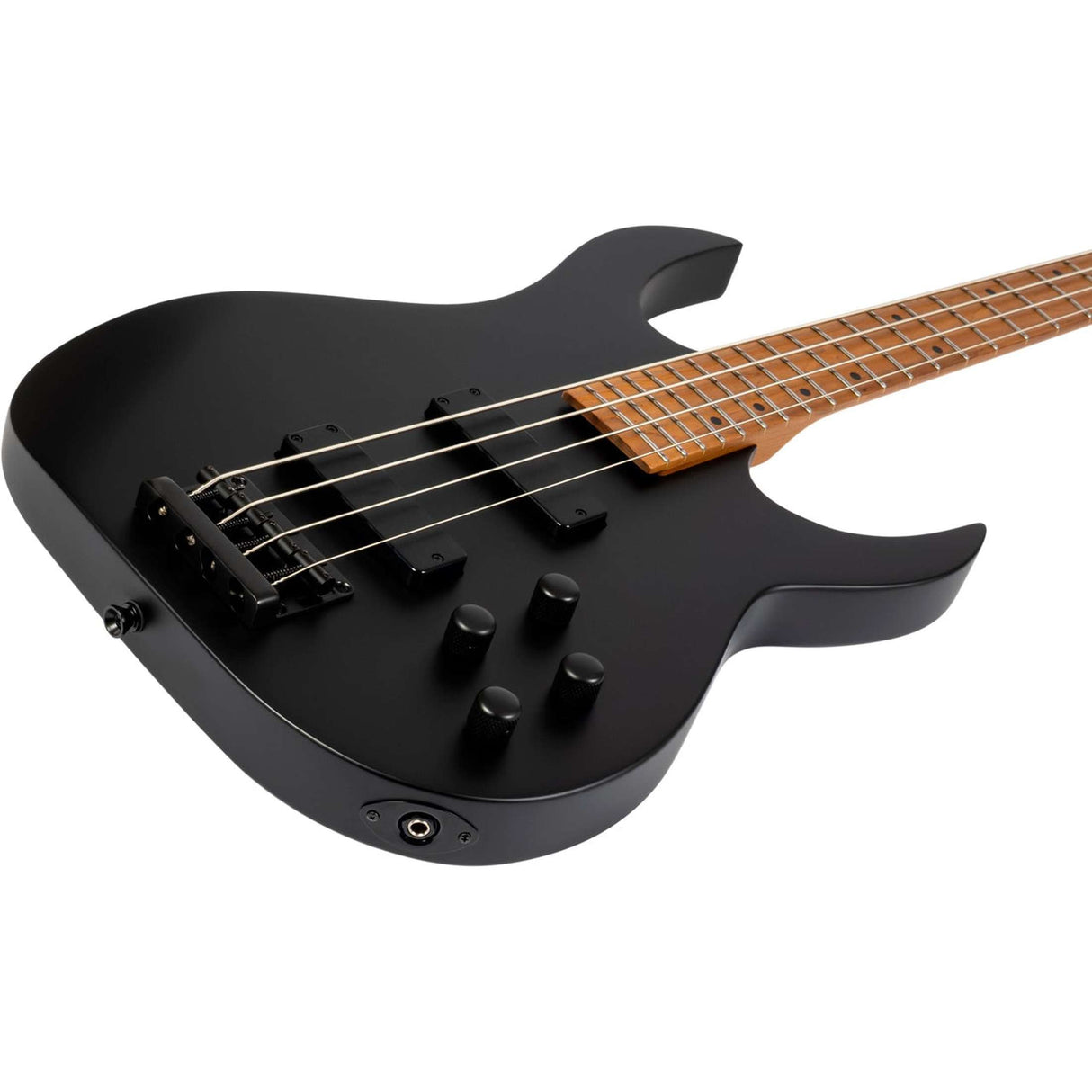 Spira B-400 MBK 4-String Elektrische Bas Actieve Villain Soapbar Pickups Roasted Poplar Satin Black