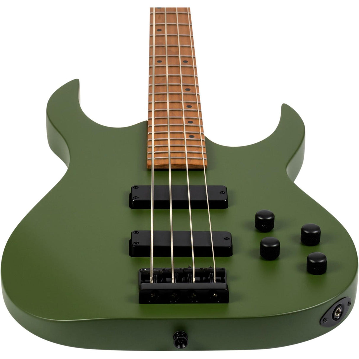 Spira B-400 MGR 4-String Elektrische Bas Actieve Villain Soapbar Pickups Roasted Poplar Satin Dark Green