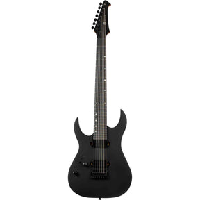 Spira S-407 MBK LH Linkshandige 7-String Elektrische Gitaar HH Villain Humbuckers Roasted Poplar Satin Black 26.5 inch