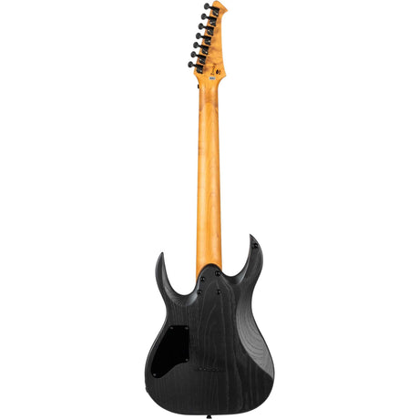 Spira S-607 ABK 7-snarige Elektrische Gitaar Swamp Ash Black met Stainless Steel Frets