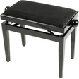 QUIKLOK PB010BK Piano Bank – Verstelbaar 480-570 mm, Stoffen Zitting, hoogglans zwart