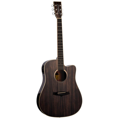 Tanglewood Winterleaf 5 CE BS Dreadnought Cutaway Elektro-Akoestische Gitaar Solid Mahogany Black Shadow Gloss