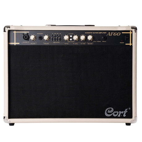 Cort AF60 60W Akoestische Gitaarversterker met 2x 8 inch Speakers, Tweeters en DSP Effecten