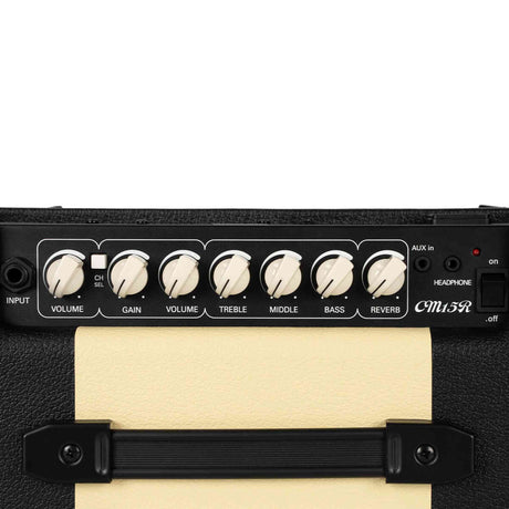 Cort CM15RBK 15W Gitaarversterker met 8 inch Speaker, Reverb en 2 Kanalen Zwart
