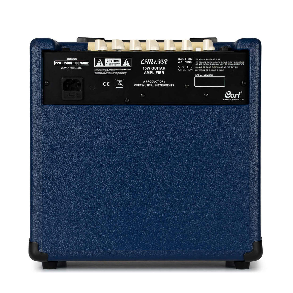 Cort CM15RDB 15W Gitaarversterker met 8 inch Speaker, Reverb en 2 Kanalen Dark Blue