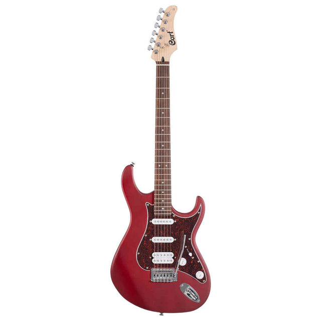 Cort G110 OPBC Elektrische Gitaar HSS Populier Open Pore Black Cherry met Tremolo
