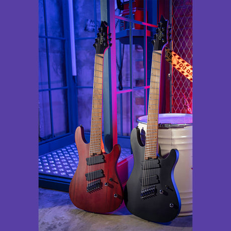 Cort KX307 Multi Scale OPBK 7-Snarige Elektrische Gitaar Mahonie Roasted Maple Open Pore Black