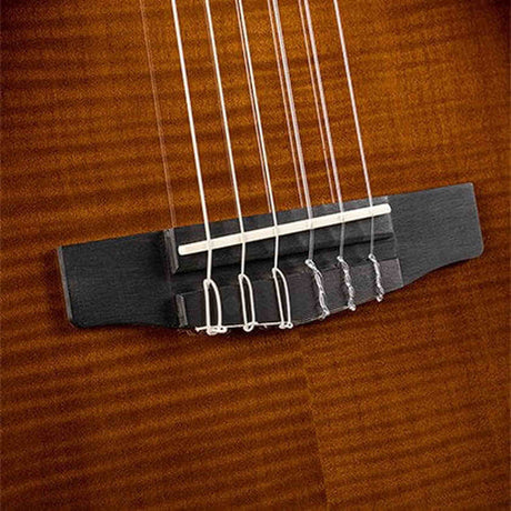 Cort Sunset Nylectric DLX TSB Nylon Elektrische Gitaar Solid Sitka Spruce met Flamed Maple Tobacco Sunburst