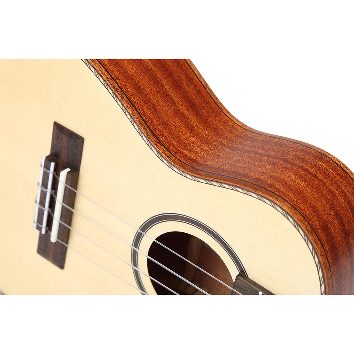 TOM 280 E Tenor Ukelele met Massief Sparren Bovenblad en Pickup Inclusief Luxe Hoes