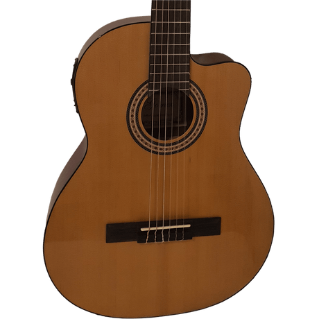 Gomez 002CE naturel Semi akoestische klassieke gitaar